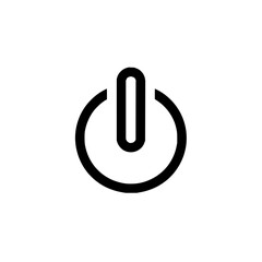 Poster - Simple black and white power symbol with a circle and a line indicating on or off state icon design office life