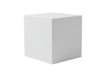 Poster - A perfect white cube isolated on a clean transparent background, showcasing its geometric form