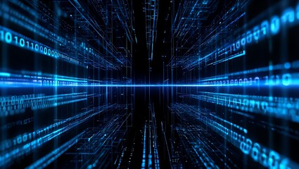 abstract digital binary code creates a futuristic background