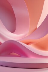 Aufkleber - Colorful curved shapes create a vibrant and modern abstract design in soft tones and smooth textures