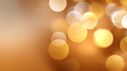 Poster - A captivating abstract image of soft, glowing bokeh lights in warm golden tones, perfect for backgrounds and artistic projects.