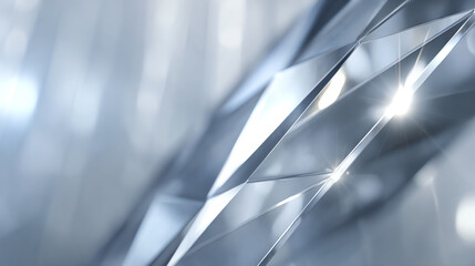 Poster - A close-up view of shimmering crystal surfaces reflecting light, showcasing intricate geometric patterns and brilliance.