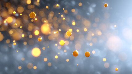 Poster - A mesmerizing blend of shimmering golden particles floating in a soft focus, creating a magical and elegant atmosphere.