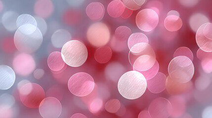 Poster - A mesmerizing blend of soft pink and white bokeh lights creating a dreamy atmosphere for various creative projects.