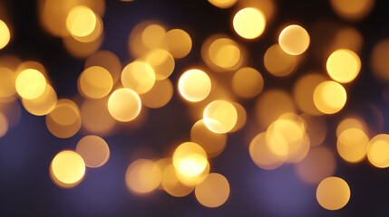Poster - A mesmerizing blur of golden bokeh lights creating a dreamy atmosphere for any design or project background.