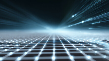 Aufkleber - A vibrant, futuristic digital grid with glowing lines, representing advanced technology and innovation in a sleek, abstract design.