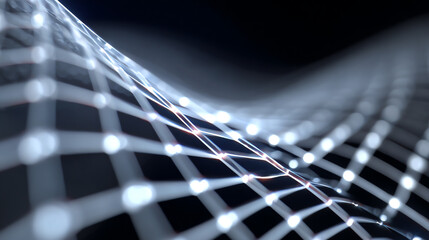 Aufkleber - Abstract digital mesh design featuring illuminated lines creating depth and movement, perfect for tech backgrounds or creative projects.