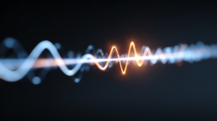 Poster - Abstract wave patterns in vibrant colors illustrate sound and audio frequency concepts in a futuristic digital environment.