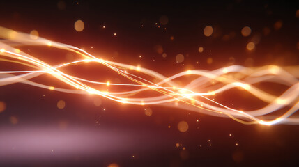 Poster - An abstract image of glowing light waves with bokeh effect, representing energy and movement in a vibrant color palette.