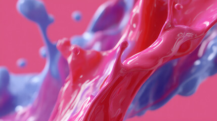 Poster - An abstract splash of vibrant pink and blue paint, creating an energetic and dynamic visual effect.