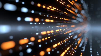 Poster - An abstract representation of digital speed and motion featuring lines of light in vibrant colors, ideal for tech themes.