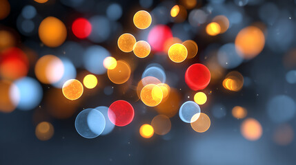 Poster - Colorful bokeh lights create a dreamy, festive atmosphere perfect for backgrounds and artistic designs.