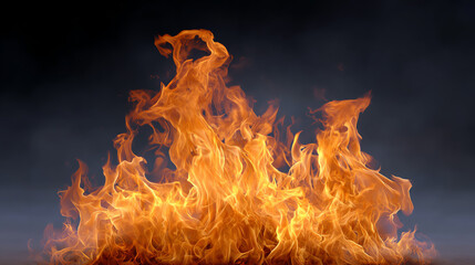 Poster - Vibrant flames dancing against a dark background, showcasing the intensity and beauty of fire in a dramatic display.