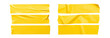 © Pankaj Kumar - Collection set of Bright yellow paper ribbon or tape strip with torn rough edges isolated on transparent background