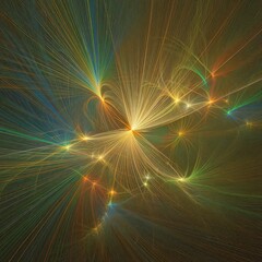 Wall Mural - Abstract Explosion Of Colors In Glowing Geometric Pattern