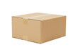 © Greg - Pristine, sealed brown cardboard shipping box, clean matte finish, sharp edges, full view against a seamless transparent studio backdrop, ultra-realistic UHD product photography, concept for