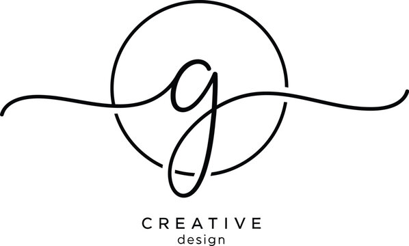 Elegant lowercase letter g logo design with a simple circle and creative typography offering a clean aesthetic.