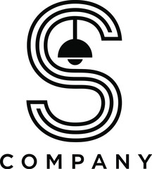Leinwandbilder - Elegant letter S logo design with lamp icon showcases a creative and modern minimalist style ideal for branding or graphic projects.