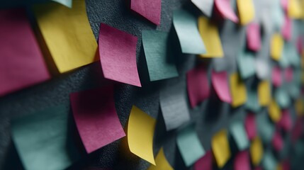 Poster - Colorful notes cover an office wall for campaign brainstorming