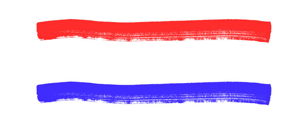 Fototapete - Hand Drawn Red and Blue Marker Pen Stroke Underlines Strikethroughs for Highlights Notes and Text Isolated on a Transparent or White Background