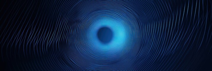 Poster - Intricate design of abstract blue circle with geometric lines creating radial patterns