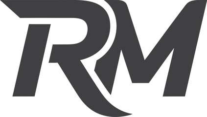 Leinwandbilder - Graphic depiction of letters R and M interlocked in a stylized, modern design suitable for logos and branding purposes.