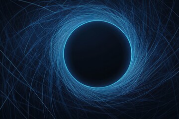 Poster - Understanding the beauty of abstract blue circle with intricate geometric lines
