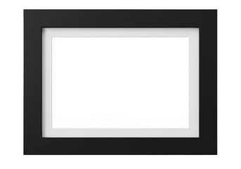 Poster - A simple black picture frame with a white matting is displayed against a plain transparent background