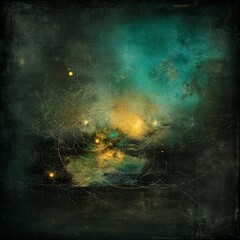 Wall Mural - Abstract Colorful Space Nebula Painting