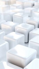 Fototapete - Abstract crystal background an array of featuring iridescent white cubes, creating a visually appealing texture