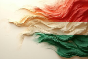 Poster - Dynamic mixing of Italian flag colors creates vibrant visual display on white background