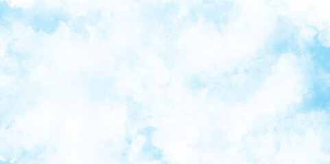 Fototapete - abstract background featuring a soft gradient from vibrant sky blue, Blue pastel sky with white fluffy cloud. Cloudscape background. Soft cumulus clouds backdrop.  Beautiful blue watercolor.