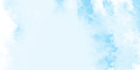 Fototapete - abstract background featuring a soft gradient from vibrant sky blue, Blue pastel sky with white fluffy cloud. Cloudscape background. Soft cumulus clouds backdrop.  Beautiful blue watercolor.