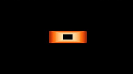 Fototapete - A vibrant orange rectangle in the centre of black background, creating a striking visual contrast