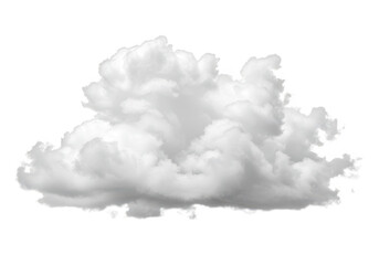 Poster - A single fluffy white cumulus cloud isolated on a plain transparent background