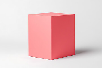 Aufkleber - Simple pink cube against a white background.  Minimalist and modern, great for highlighting a product or providing a clean, geometric design element.
