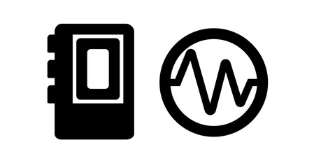 Poster - Bold Black Icon: Digital Data Recorder with Waveform Graph