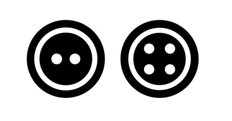 Poster - Two-button and four-button circular icons; minimalist, bold, graphic design.