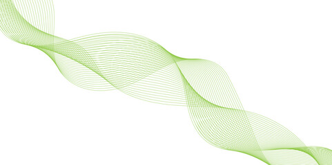 Fototapete - abstract background with green waves line, Abstract vector modern gradient white background, Abstract wave element for design, social media graphics, and professional presentations.