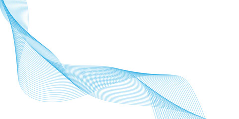 Fototapete - Abstract modern background with blue wavy line,Tranquil And Peaceful Atmosphere With Light Blue, Abstract bluewave on transparent background.