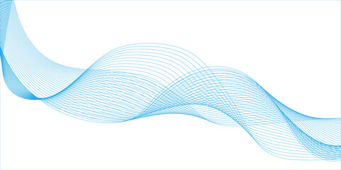 Fototapete - Abstract modern background with blue wavy line,Tranquil And Peaceful Atmosphere With Light Blue, Abstract bluewave on transparent background.