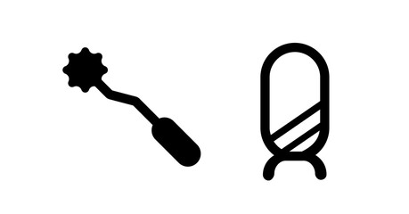 Poster - Bold Black Icons:  Microphone and Starburst Cleaning Tool Set
