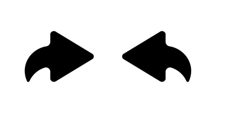 Poster - Abstract Black Arrows:  Modern Minimalist Design,  Left and Right Navigation Icons.