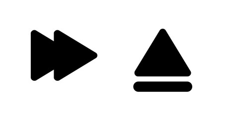 Poster - Fast-forward and eject icons: bold, black, minimalist media player symbols.