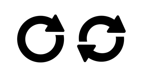 Poster - Circular Arrow Icons:  Modern, Bold, Black, Renewal, Recycle, Refresh, Repeat Symbols