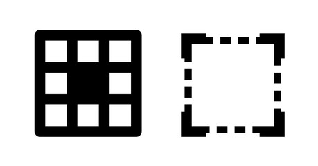 Poster - Abstract Grid Layout: Solid and Dashed Square Frames, Modern Design