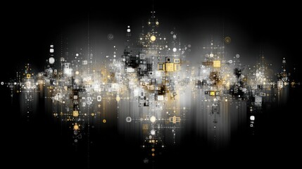 Poster - Abstract digital art design with geometric shapes and light effects.
