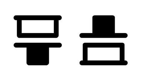 Poster - Bold Black Minimalist UI Icons:  Two-Tiered Display and Simple Flat Design.