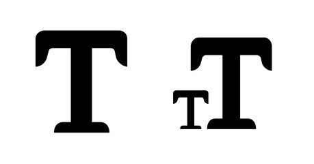 Poster - Bold Black Text Icons:  Large and Small Typography Symbols,  Clean Minimalist Design.