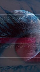 Aufkleber - Animation of data processing over eye and globe